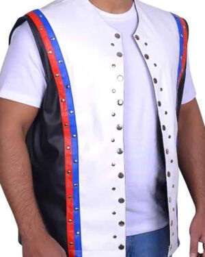TNA AJ Styles White Leather Vest