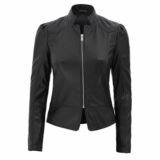 Amy Womens Black Slim Fit Leather jacket