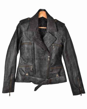 Carol Danvers Captain Marvel Black Leather jacket